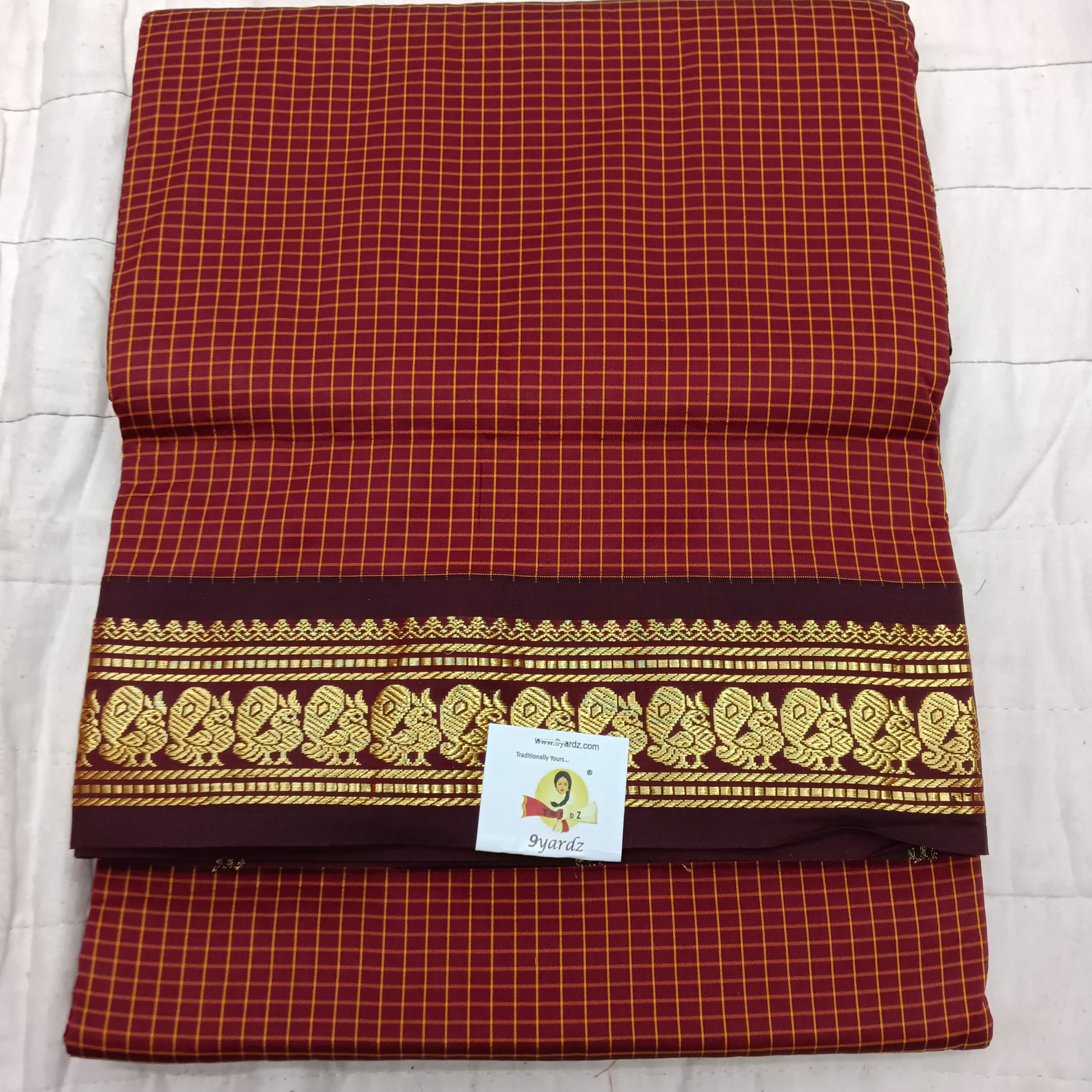 Poly silk 9.5yards checked madisar