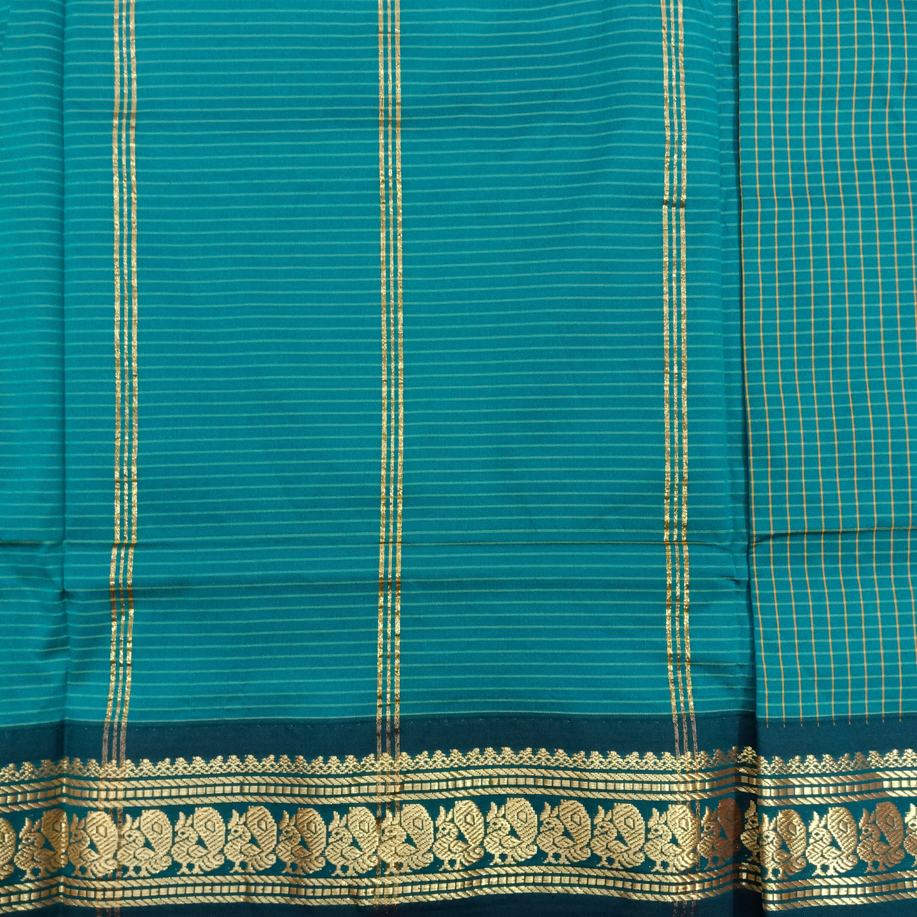 Poly silk 9.5yards checked madisar