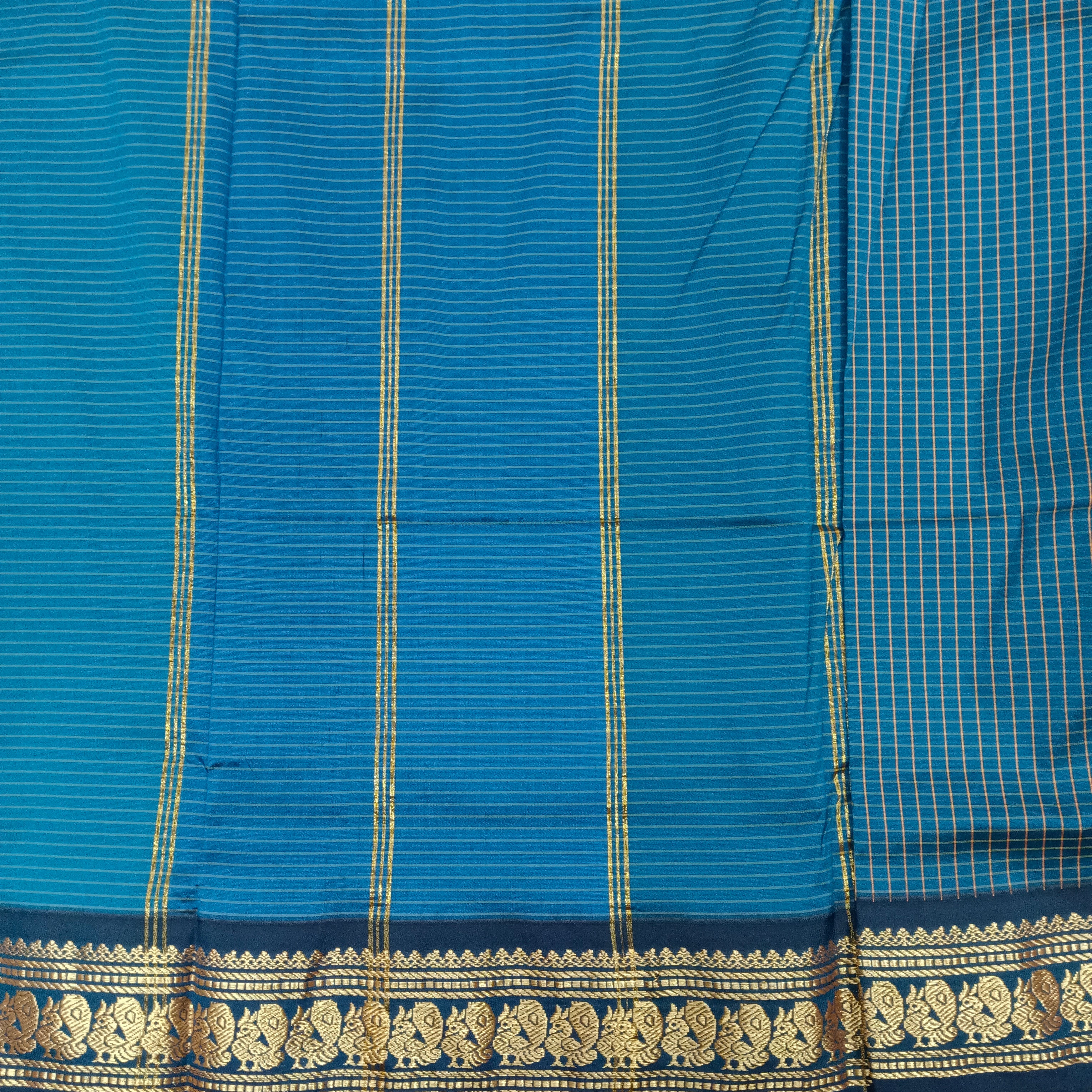 Poly silk 9.5yards checked madisar