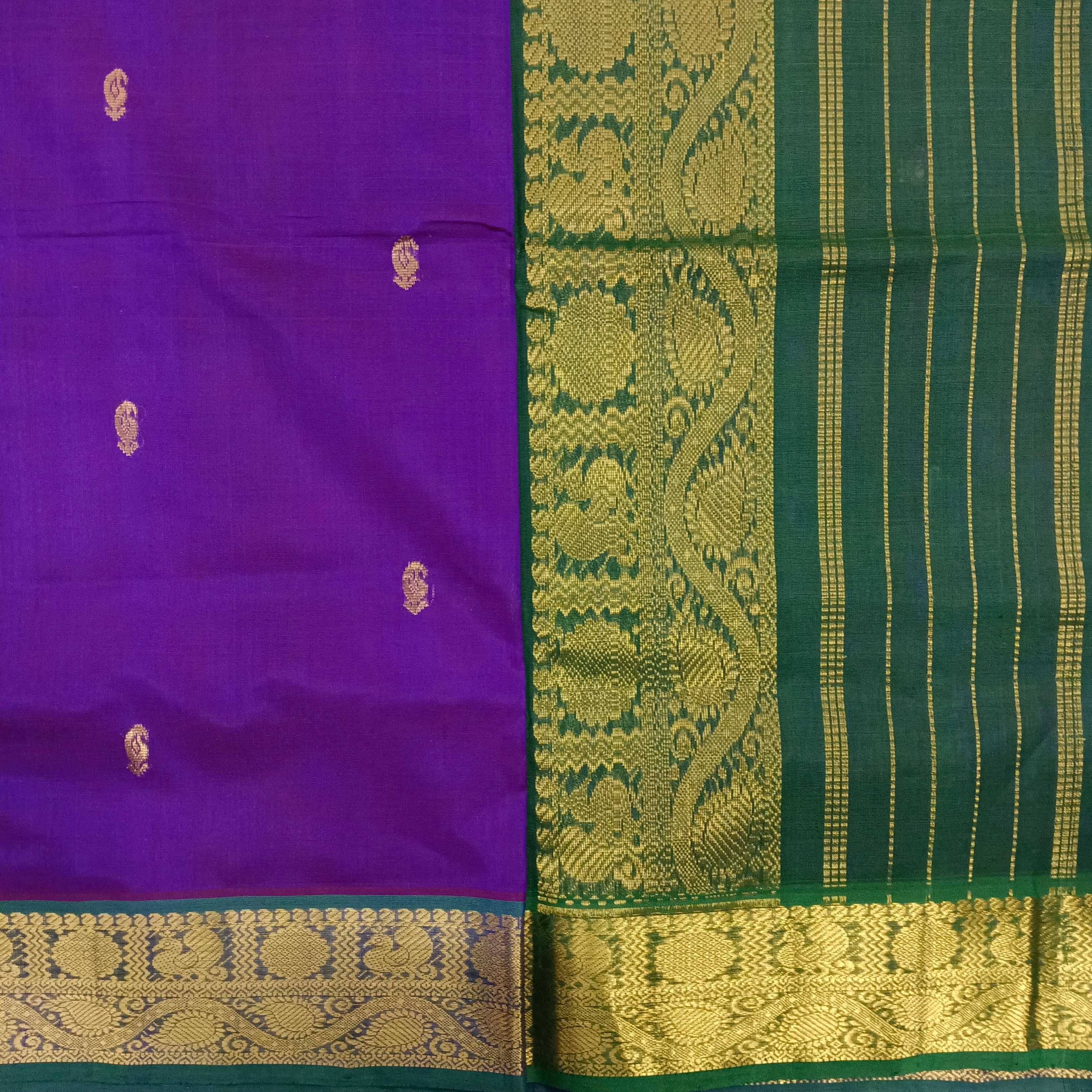 Pure silk cotton with butta -10 yards madisar