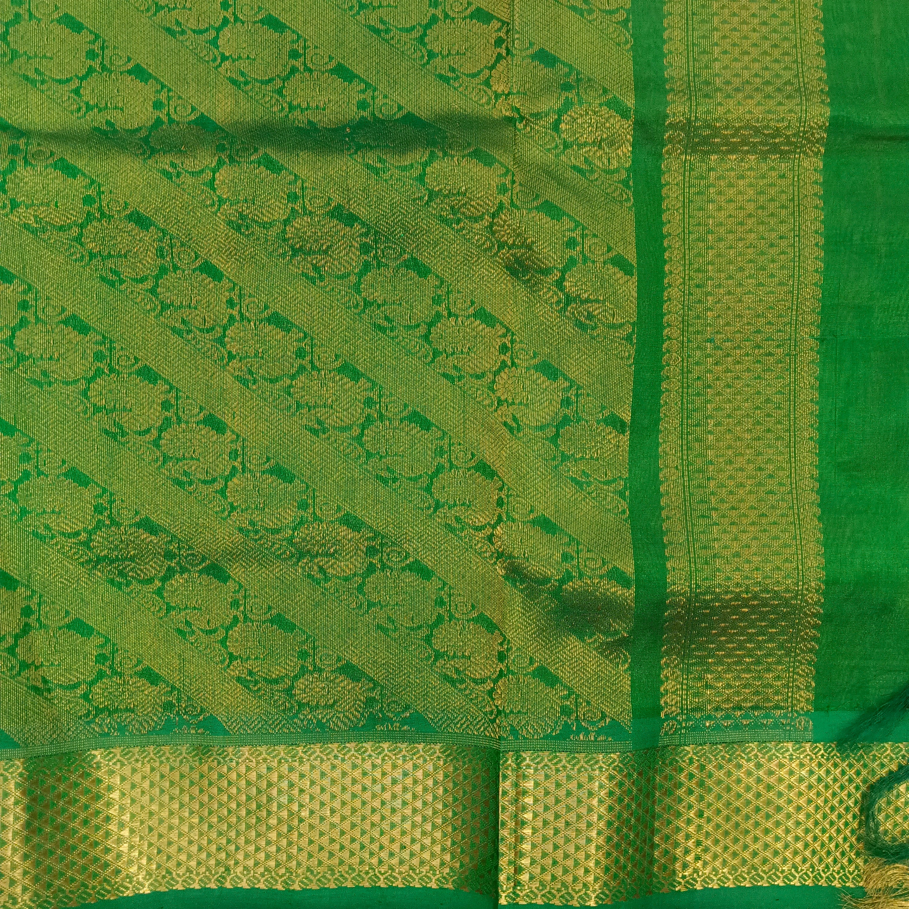 Pure silk cotton- Reverse Pallu- Semi Korvai