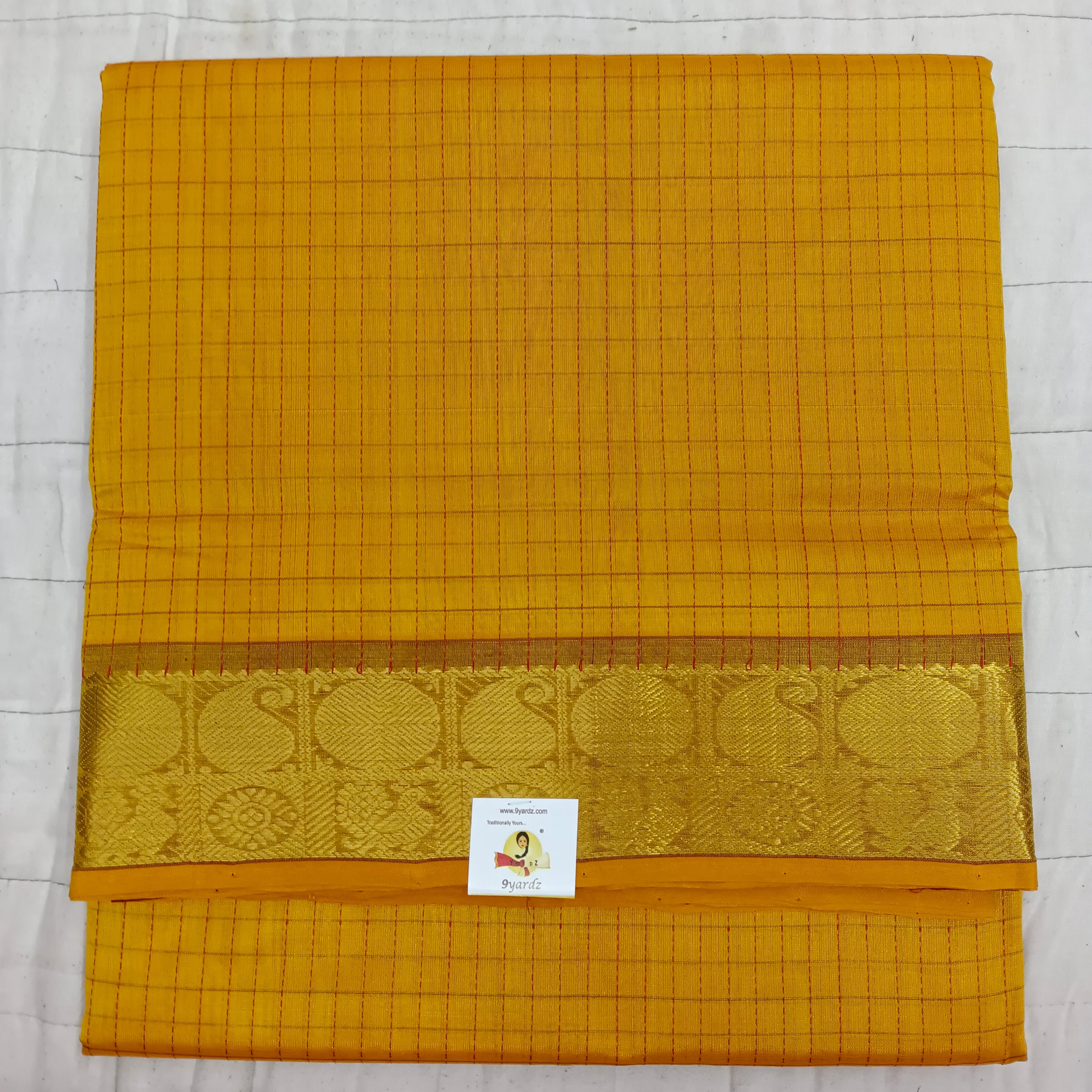 Pure silk cotton -10yards Checked madisar