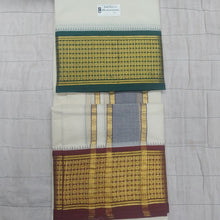 Load image into Gallery viewer, Pure cotton Muhurtham dhoti 9*5 Rudhraksham