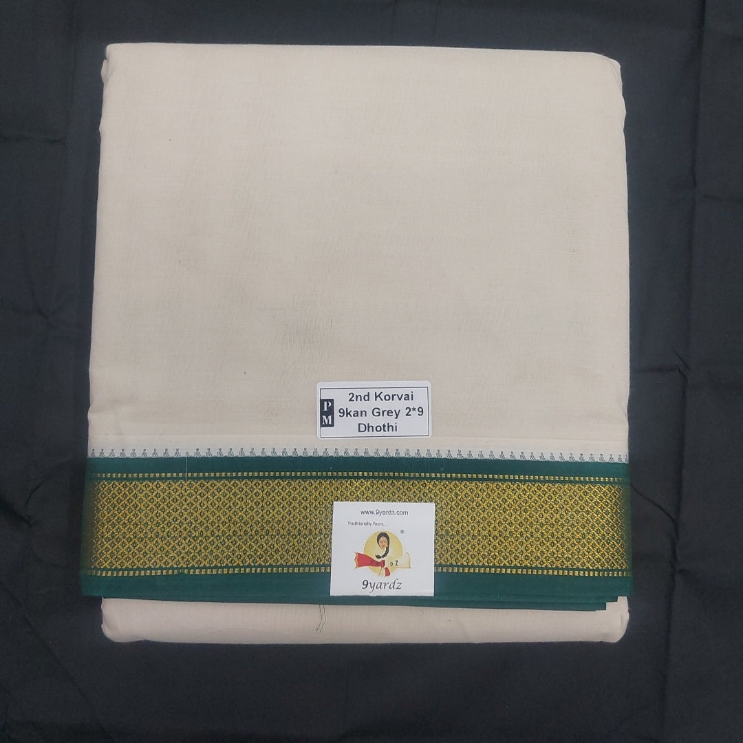 Pure cotton Muhurtham 9kann dhoti 9*9 samajodi