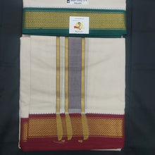 Load image into Gallery viewer, Pure cotton Muhurtham 9kann dhoti 9*9 samajodi