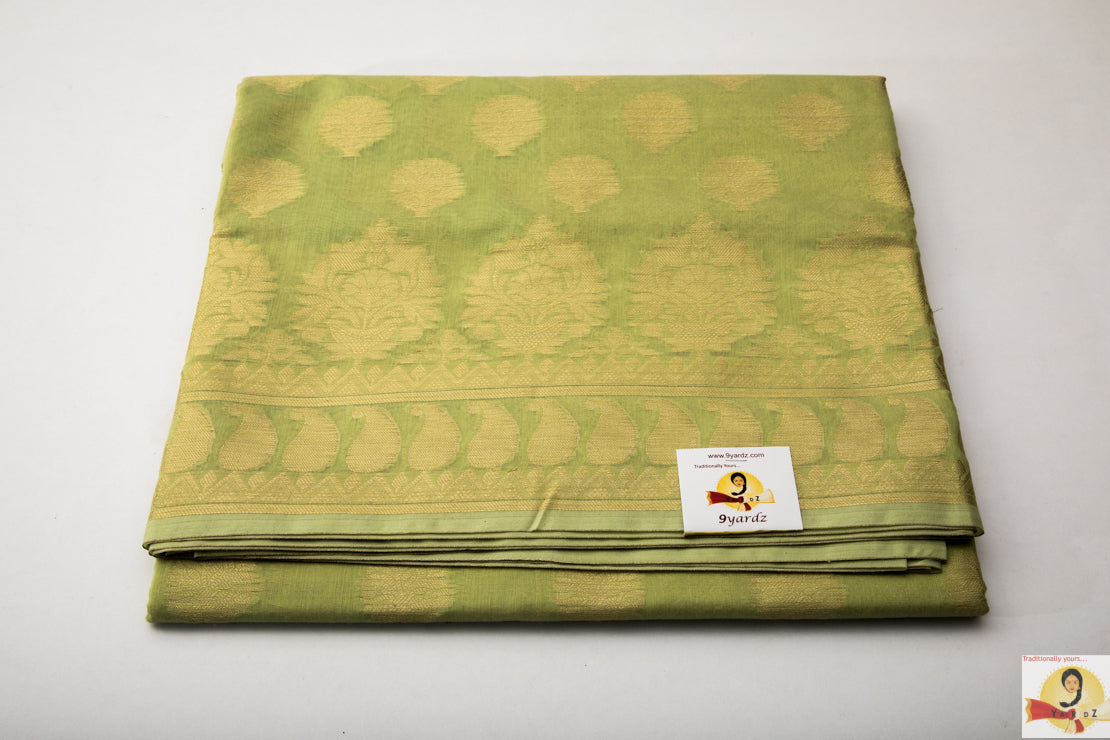 Benarasi Silk Cotton - Apple Green