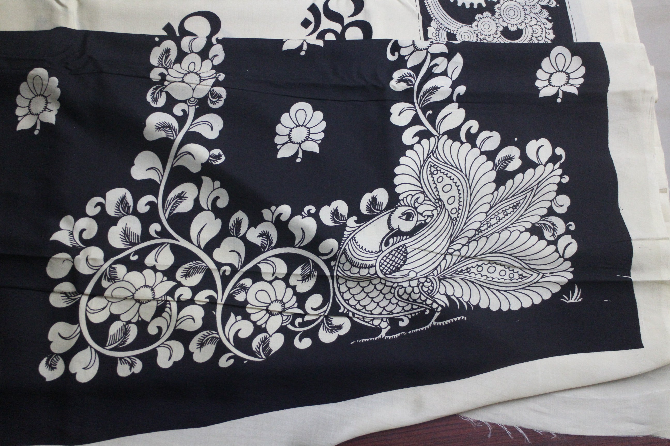 Hand block printed Kalamkari