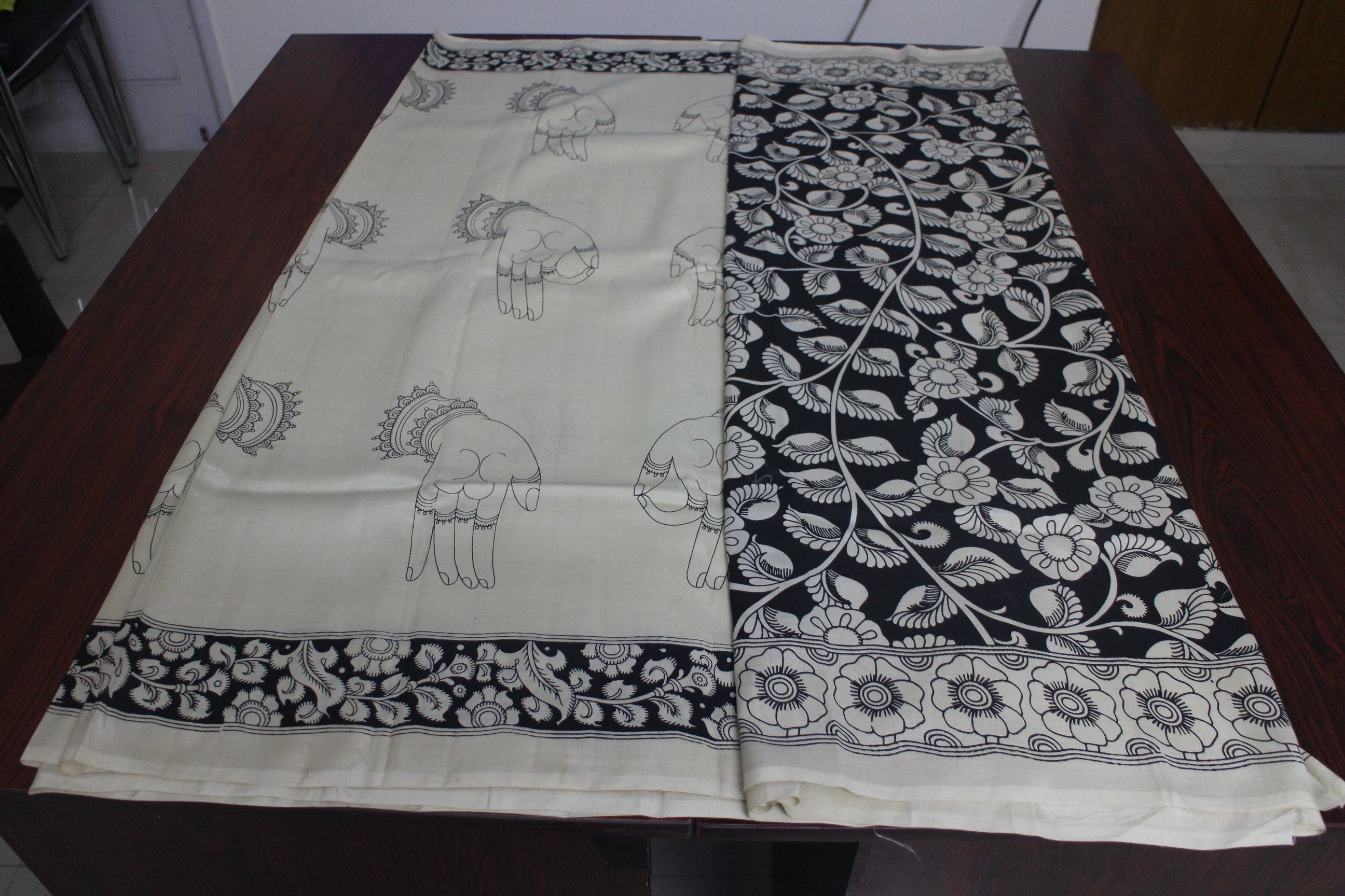 Hand block printed Kalamkari