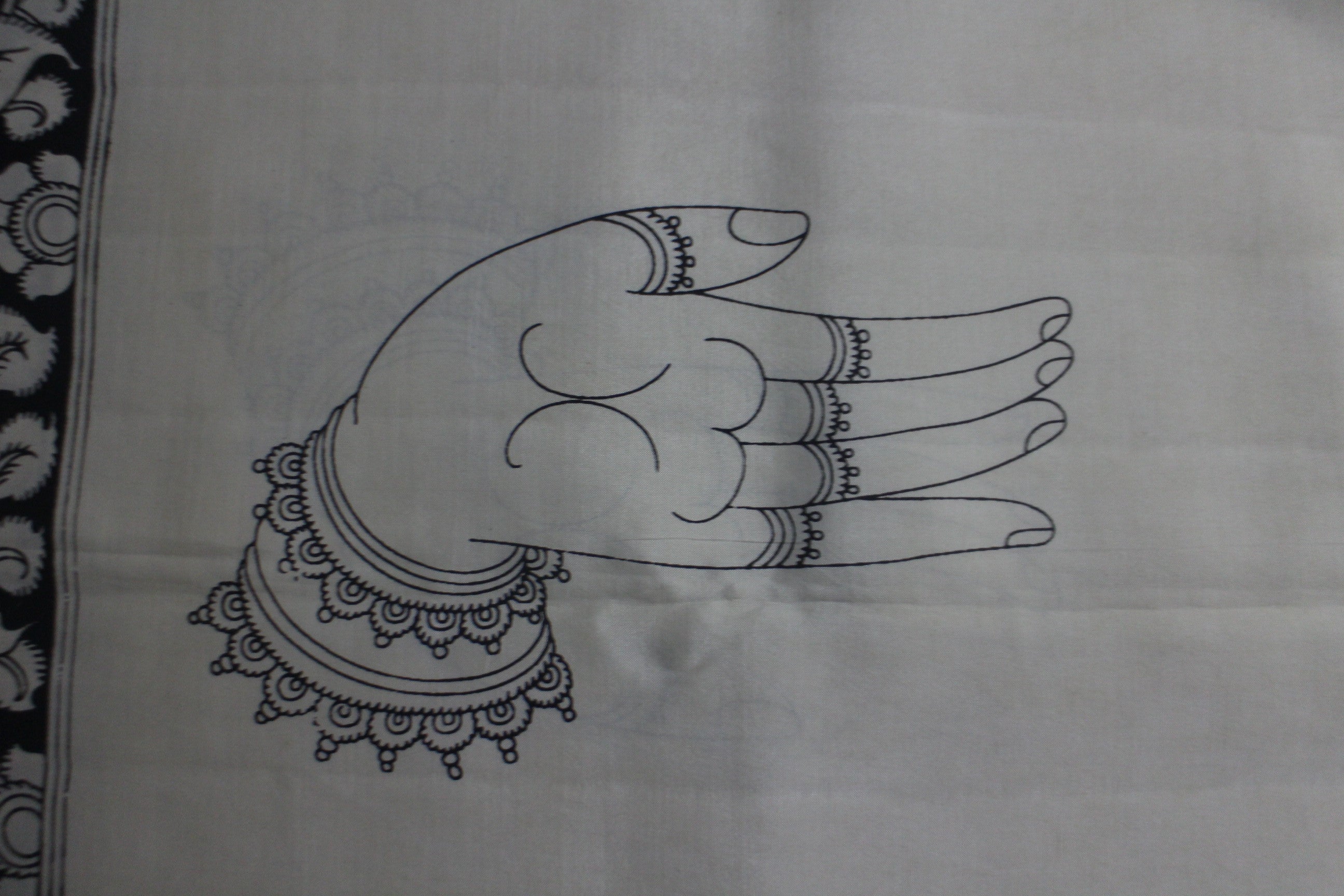 Hand block printed Kalamkari
