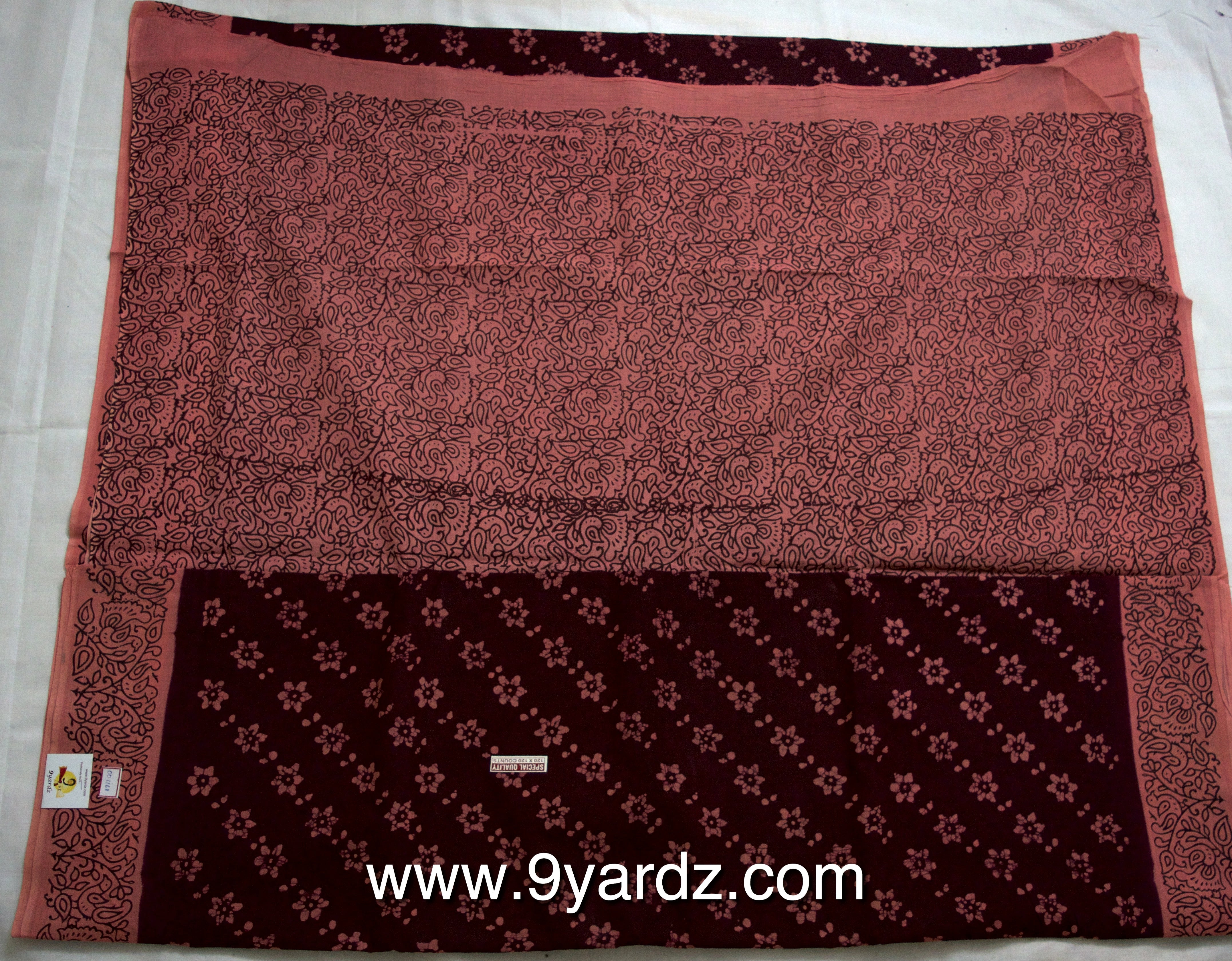Floral design - Sungudi 9 yards