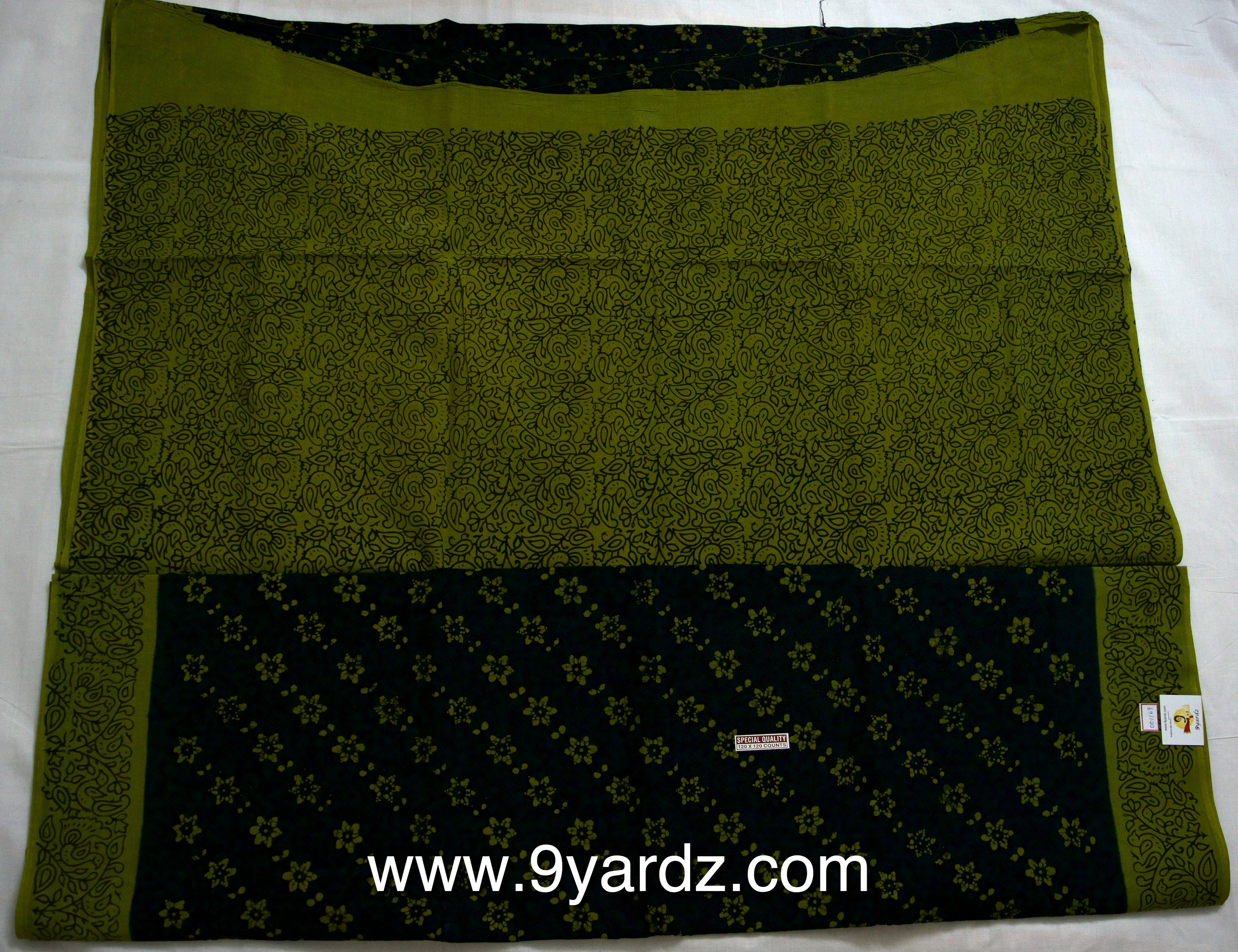 Floral design - Sungudi 9 yards