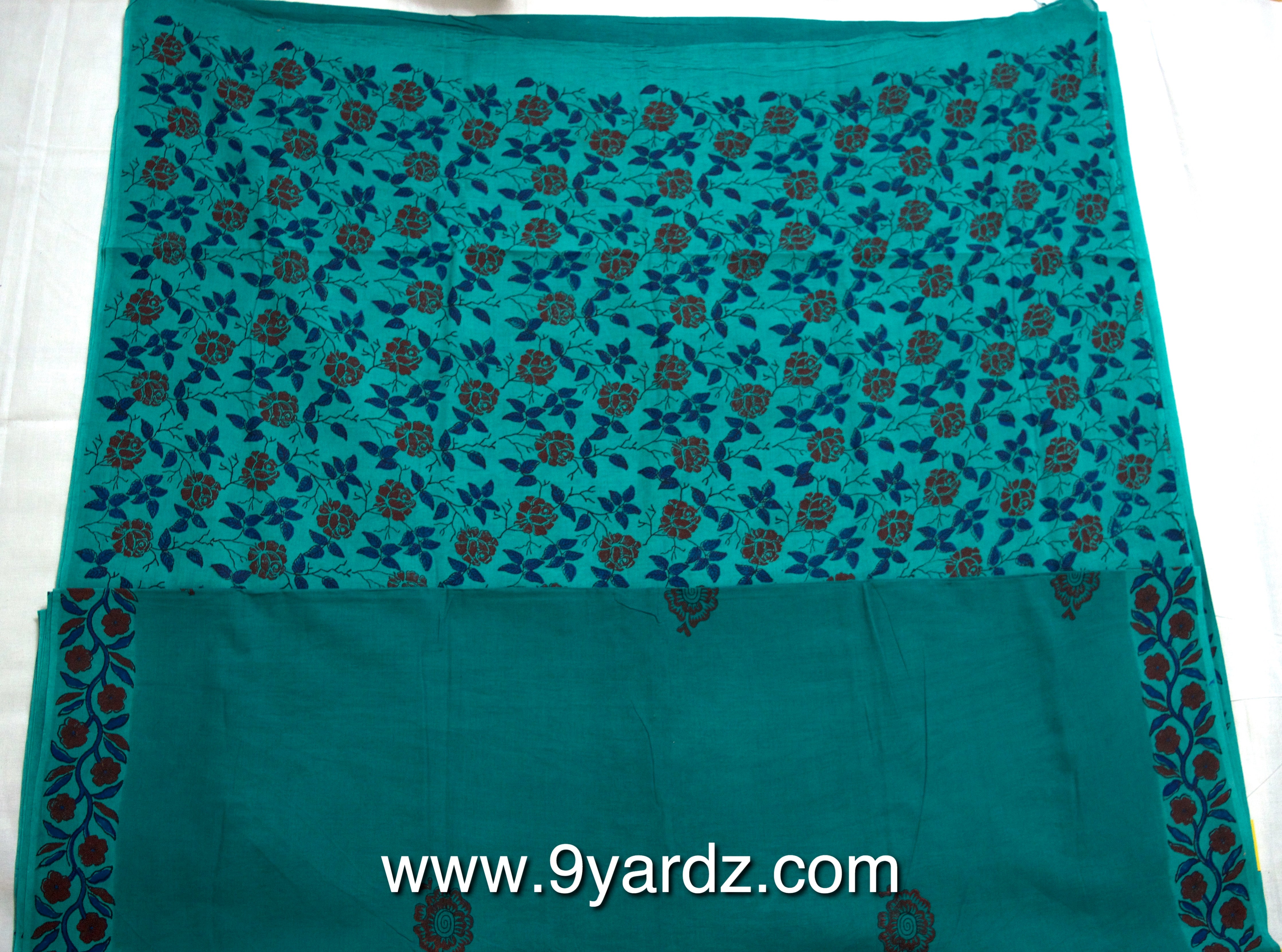 Hand block print - Sungudi 9 yards