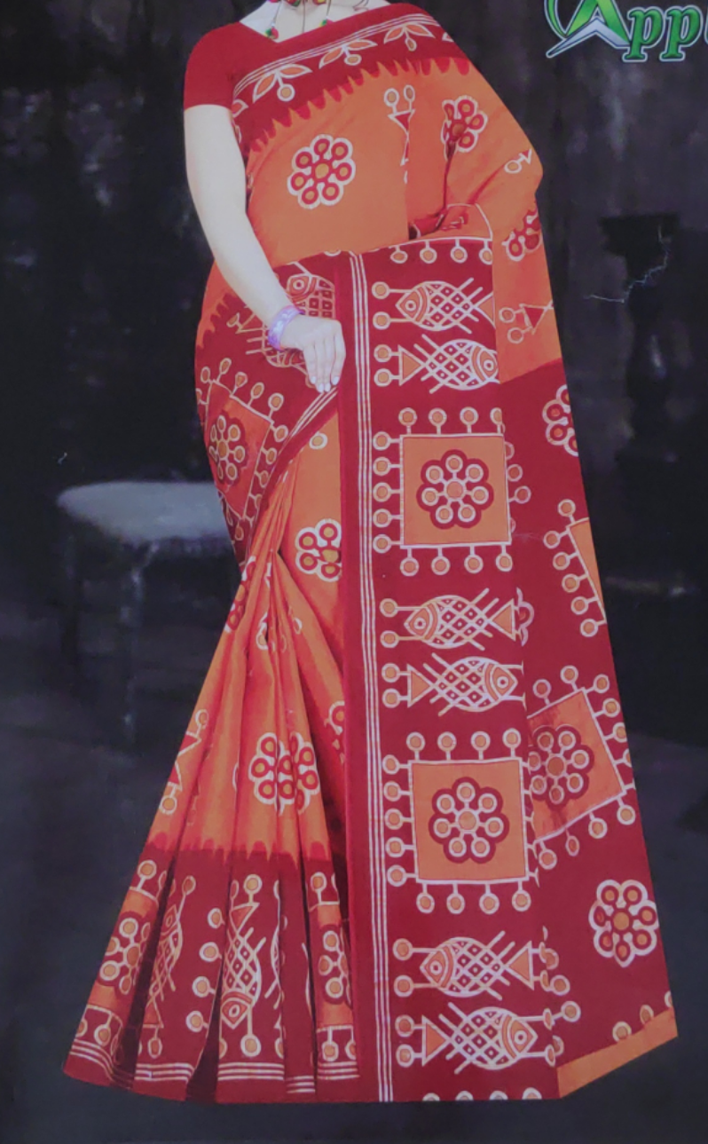 Cotton printed saree