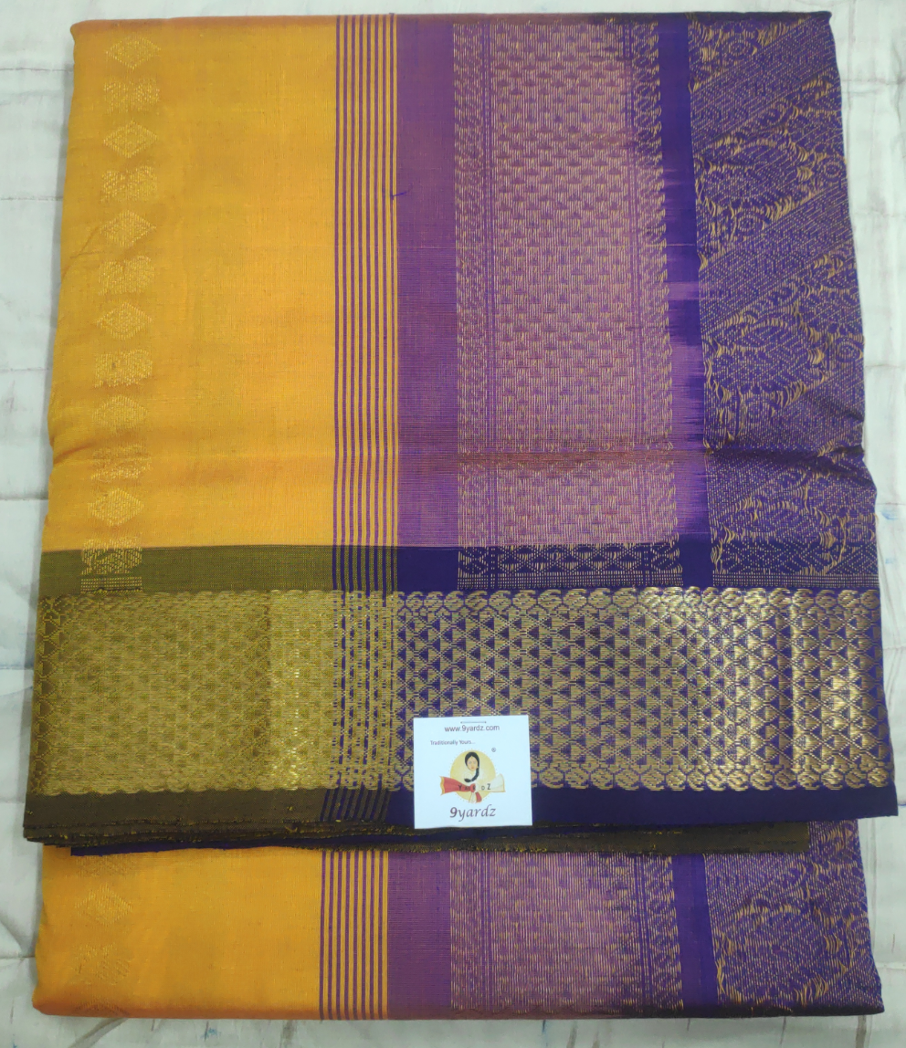 Pure silk cotton- Reverse Pallu- Semi Korvai