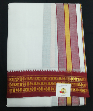 Dhoti 9*5 cotton zari border