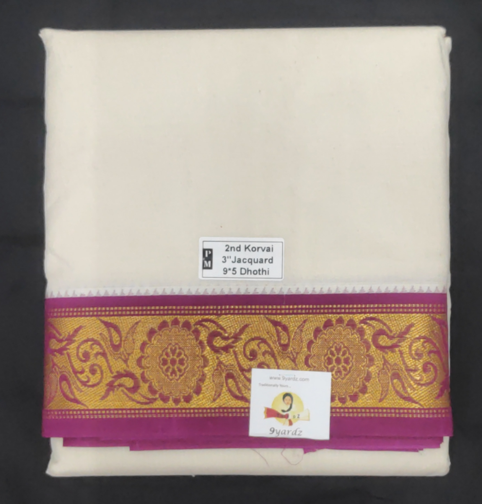 Pure cotton Muhurtham dhoti 9*5