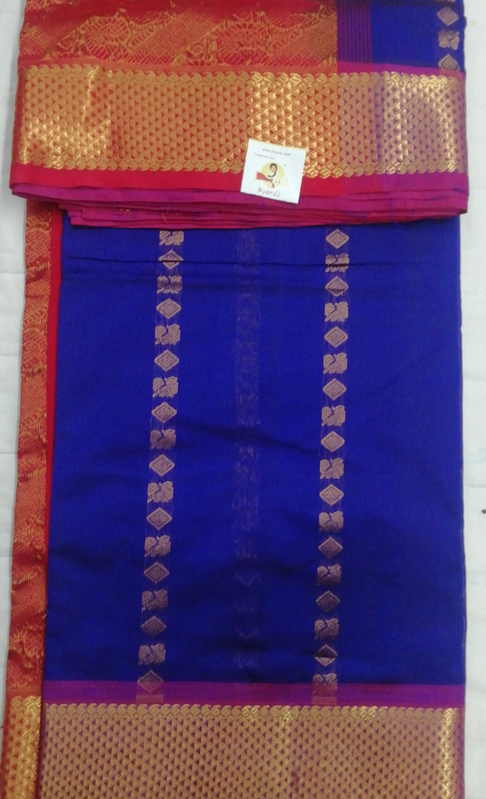 Pure silk cotton- Reverse Pallu- Semi Korvai