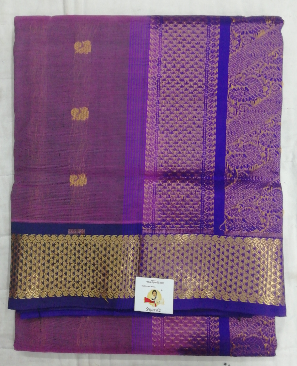 Pure silk cotton- Reverse Pallu- Semi Korvai
