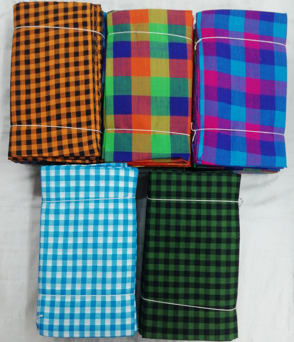 Multi colour checked   Blouse bit 1mtr