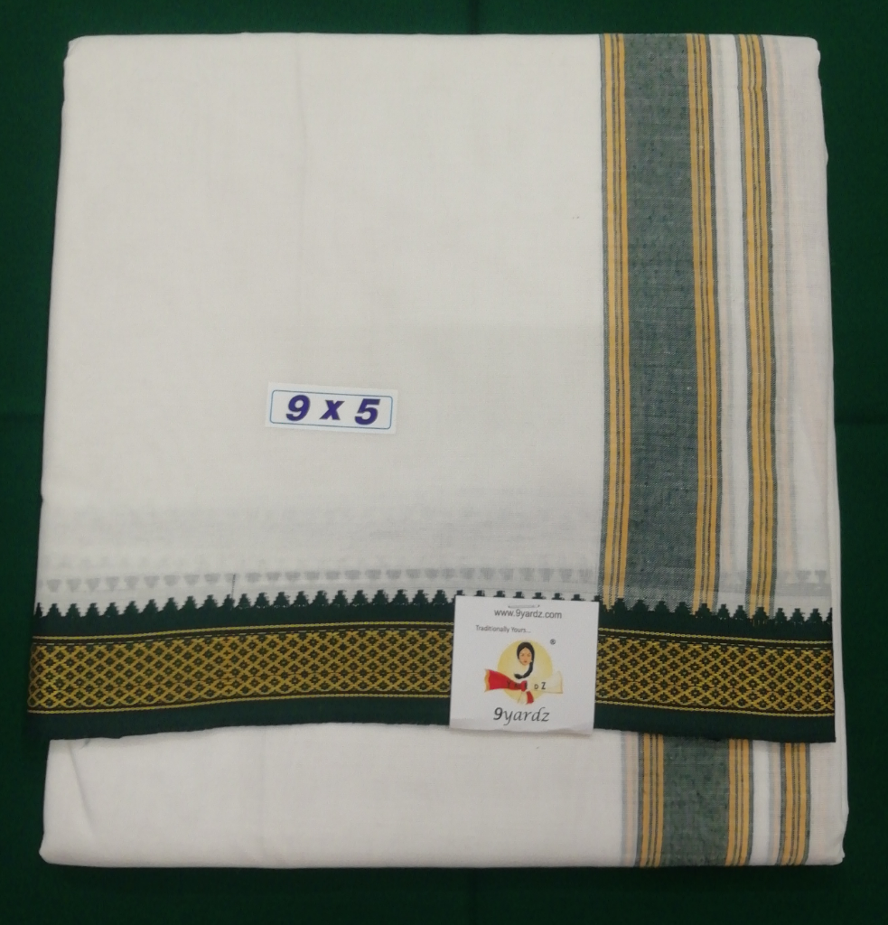 Cotton Dhothi Bleached 9*5