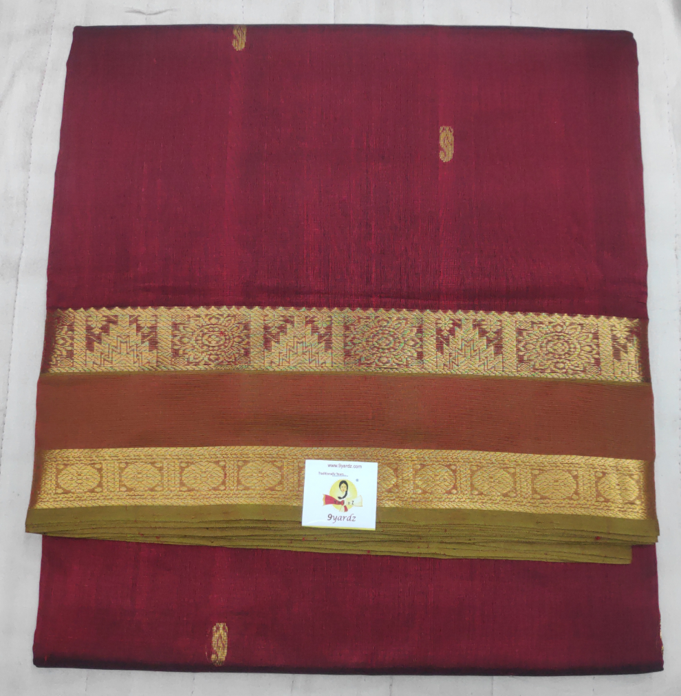 Pure silk cotton, rettai pet with butta-10 yards madisar
