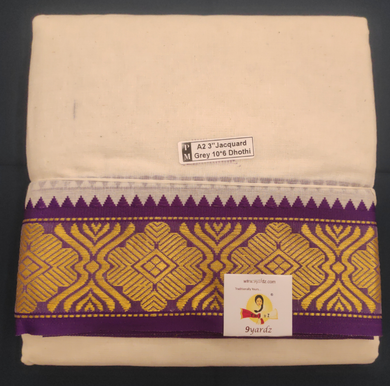 Nagari Cotton Jacqurad  Dhothi 10*6