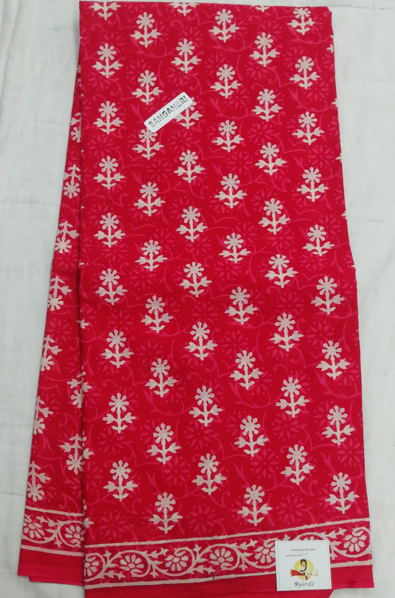 Sanganeri  cotton 6 yards