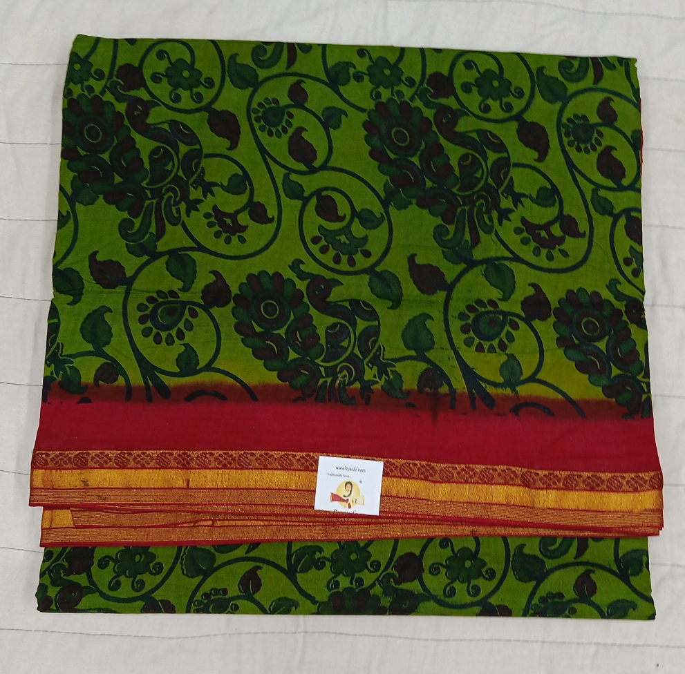 Kalamkari Printed Sungudi 10.5 yards