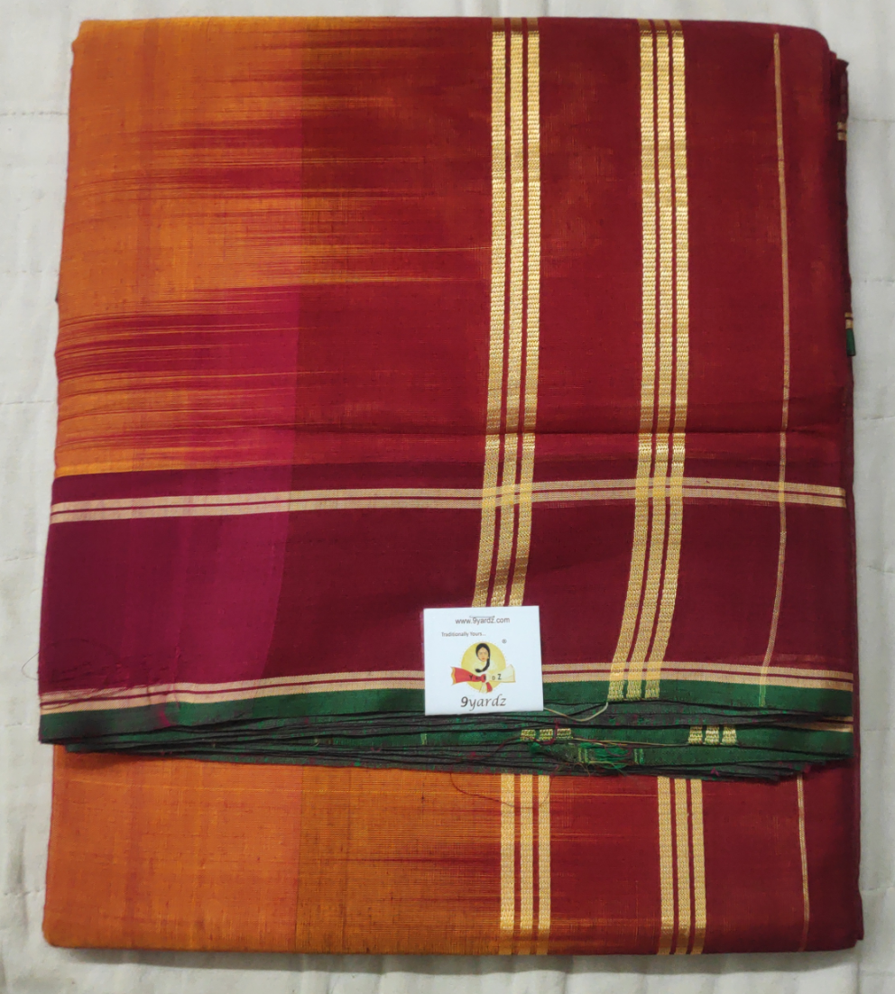 Devendra 10 yards contrast pallu and border