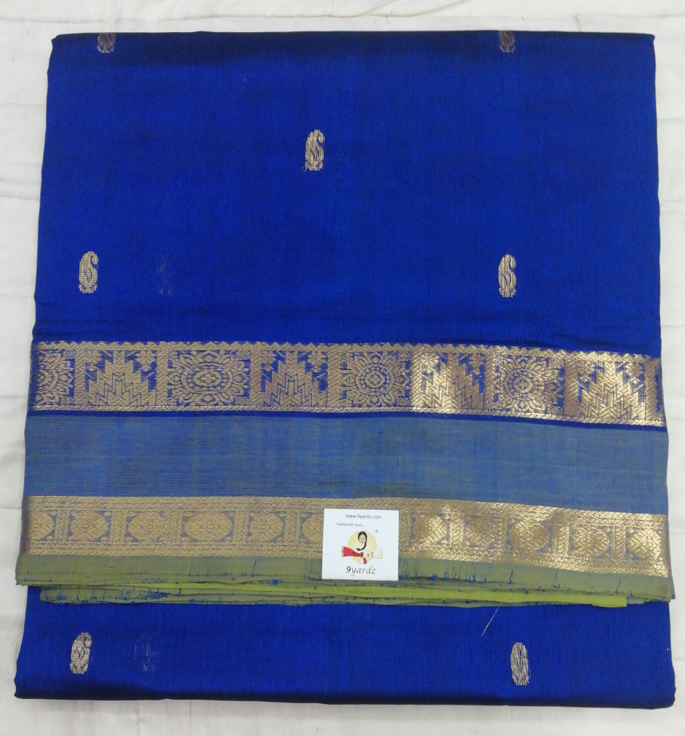 Pure silk cotton, rettai pet with butta-10 yards madisar