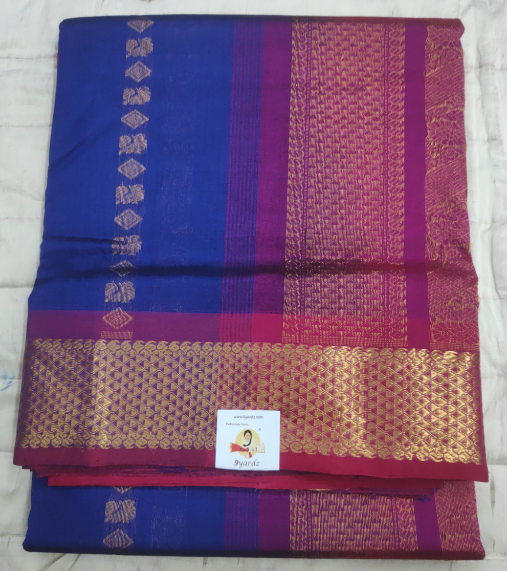 Pure silk cotton- Reverse Pallu- Semi Korvai