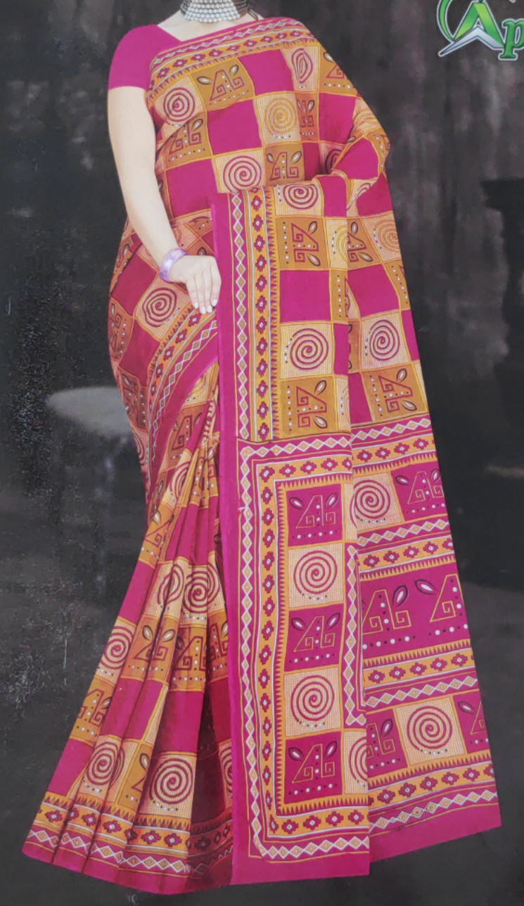 Cotton printed saree