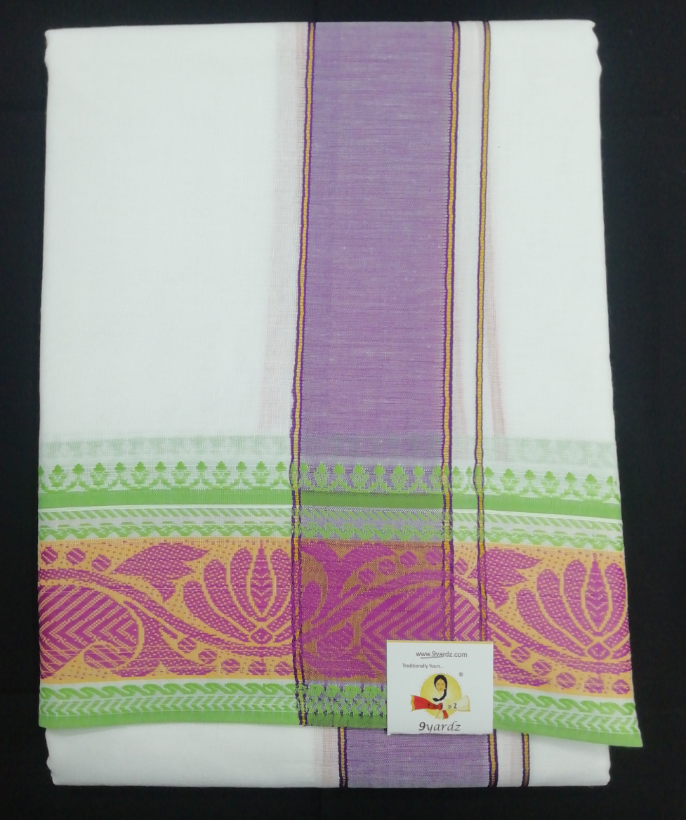 Cotton dhoti 9*5 thread jacquard border