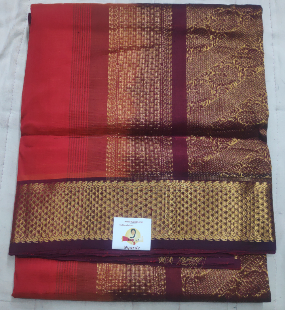 Pure silk cotton- Reverse Pallu- Semi Korvai