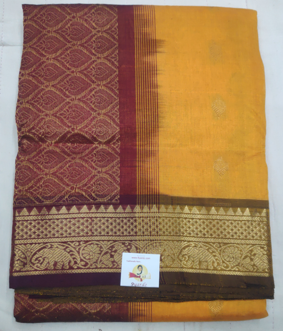 Pure silk cotton- Reverse Pallu- Semi Korvai