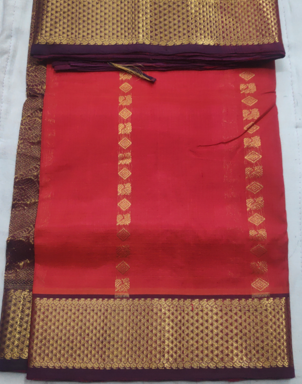 Pure silk cotton- Reverse Pallu- Semi Korvai