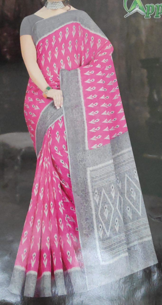 Cotton printed saree