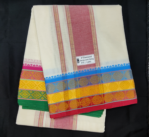 Cotton Dhothi HalfBleached 9*5