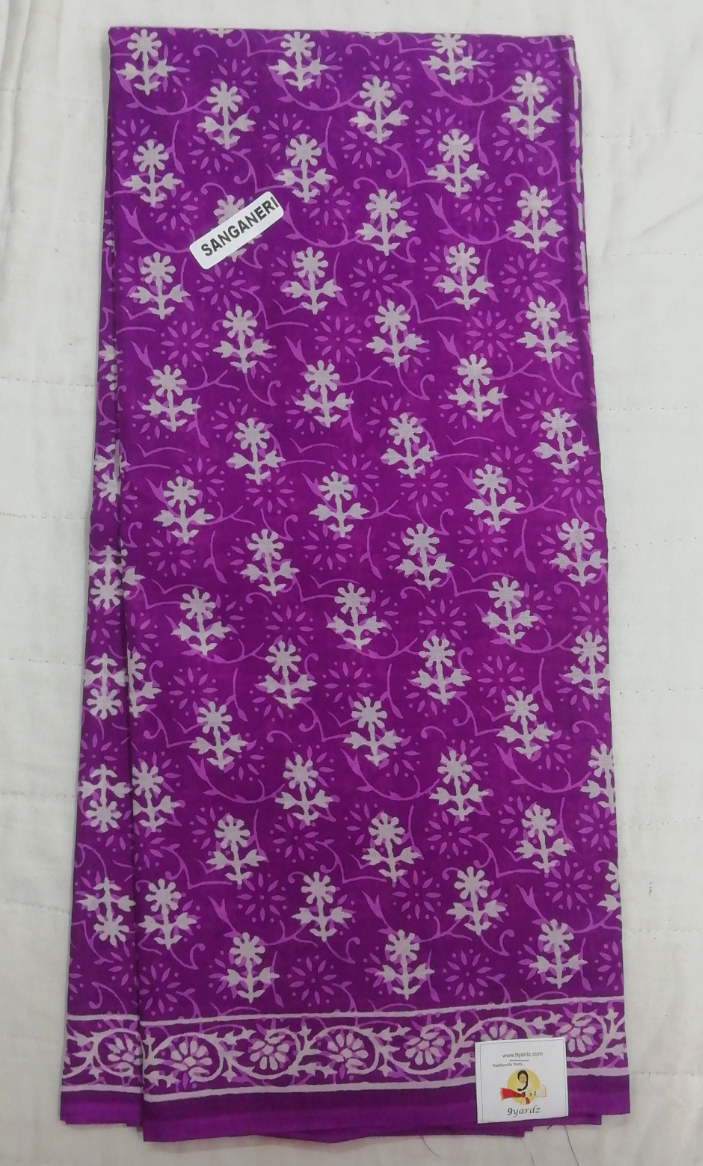 Sanganeri cotton 6 yards