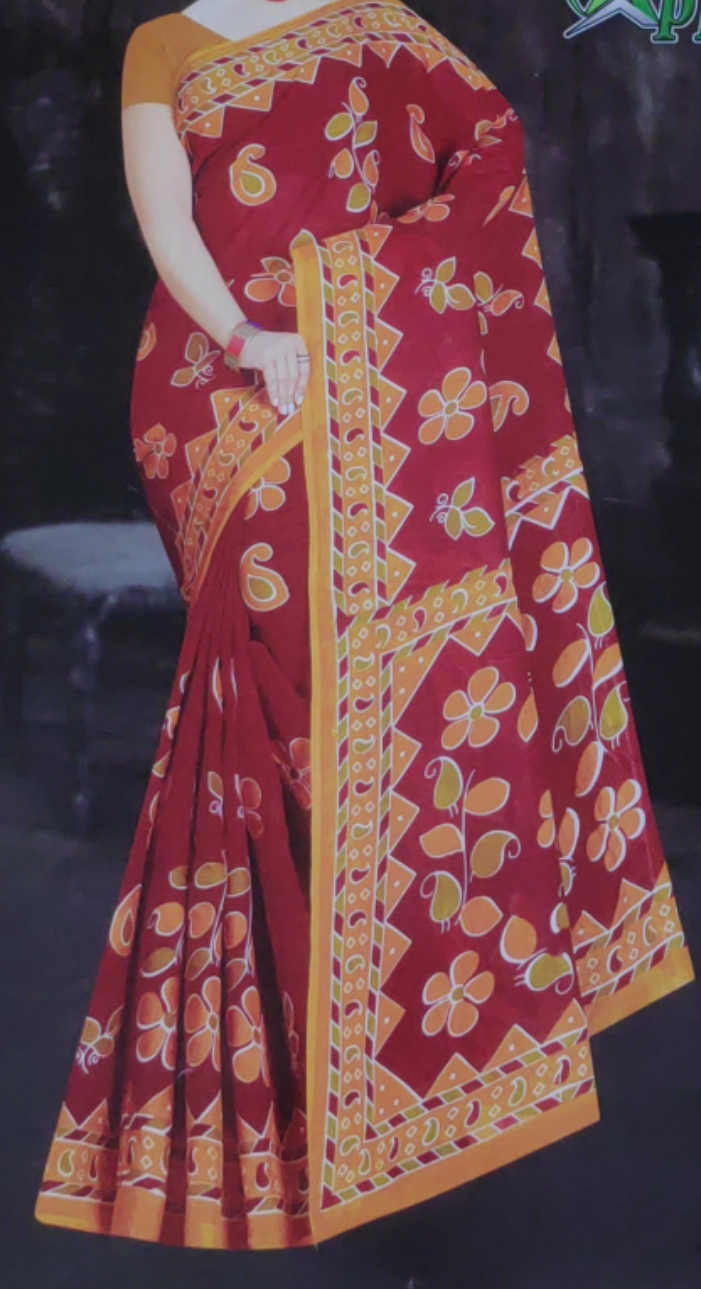 Cotton printed saree