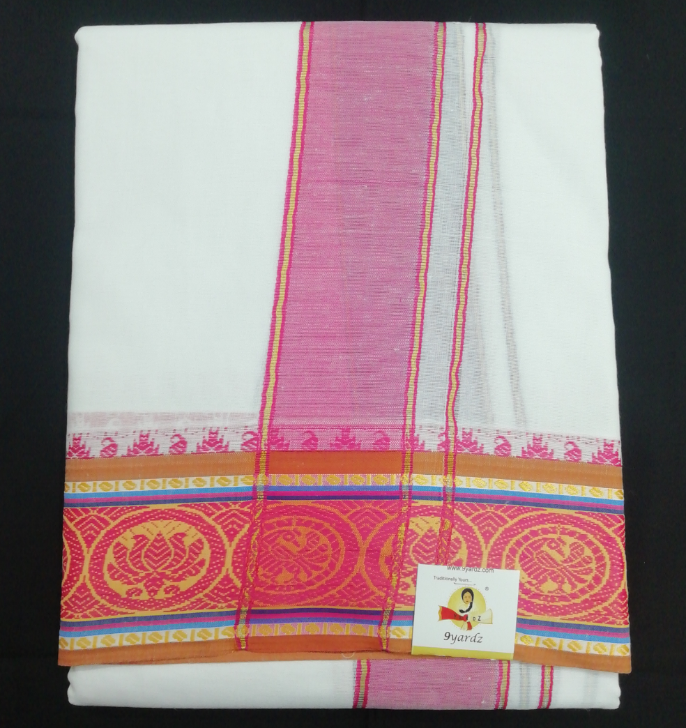 Cotton dhoti 9*5 thread jacquard border