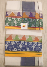 Load image into Gallery viewer, Cotton dhoti 9*5 thread jacquard border