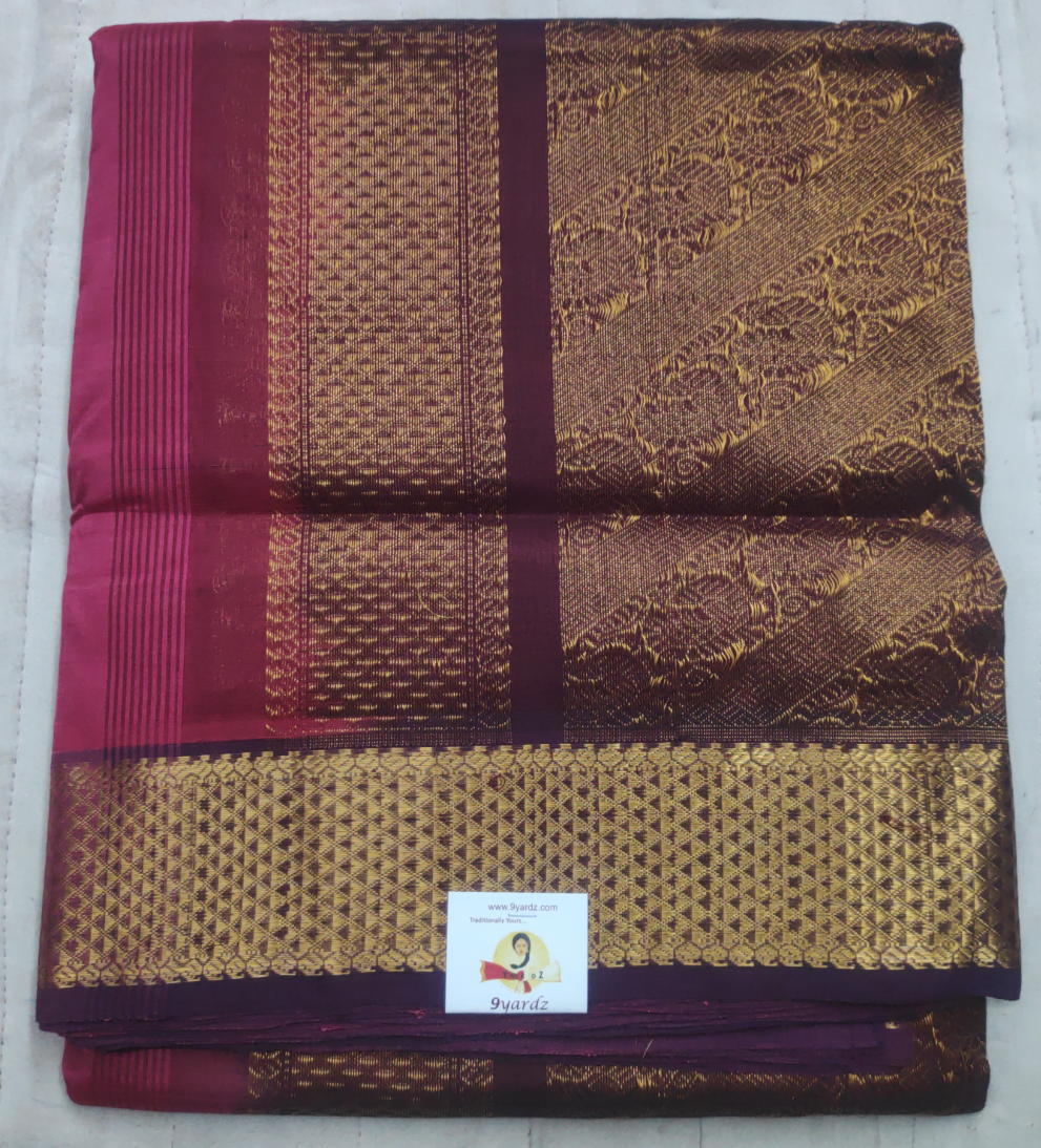 Pure silk cotton- Reverse Pallu- Semi Korvai