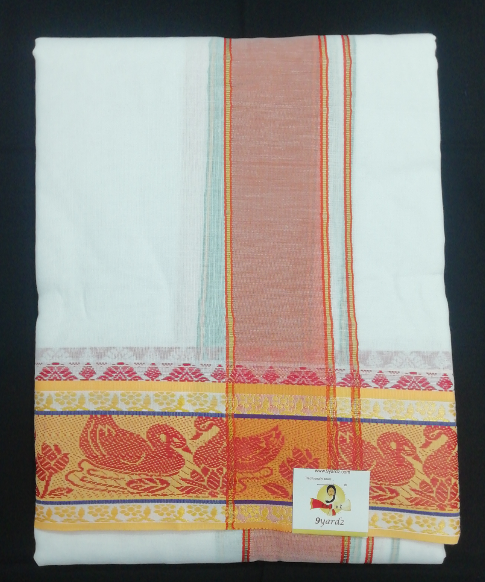 Cotton dhoti 9*5 thread jacquard border