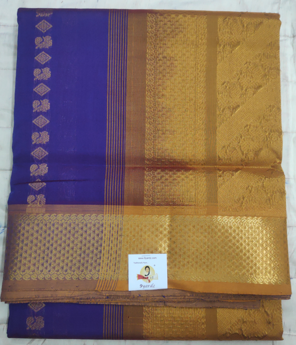 Pure silk cotton- Reverse Pallu- Semi Korvai