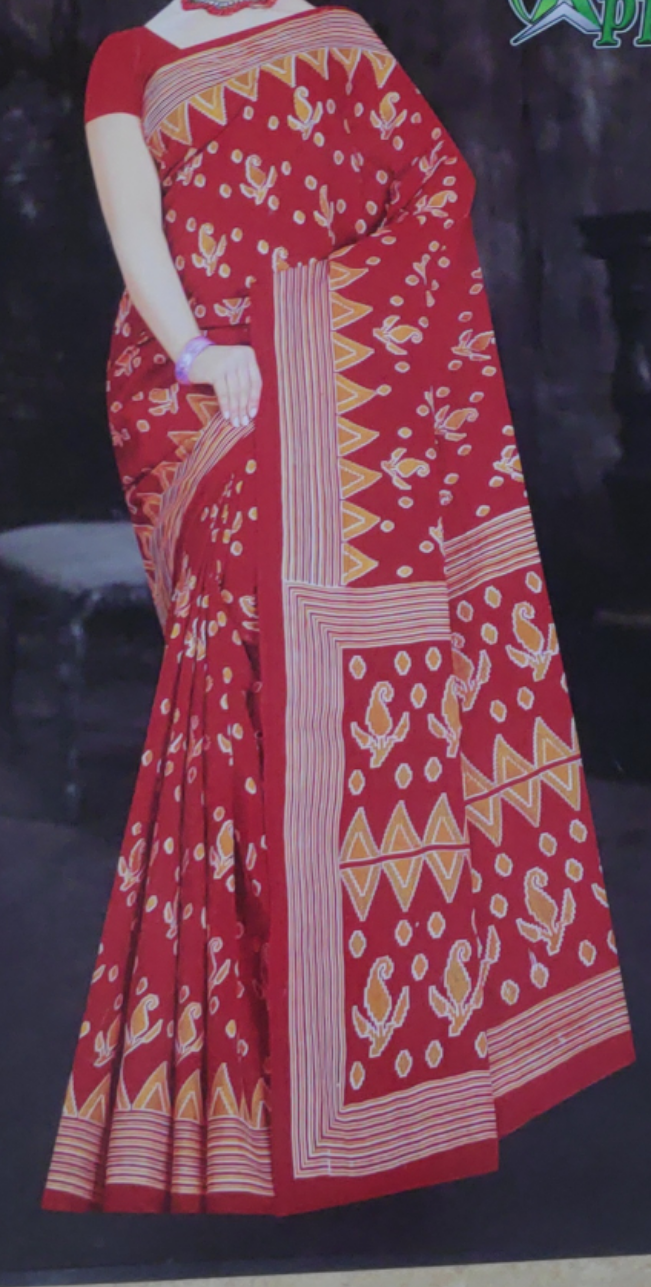 Cotton printed saree