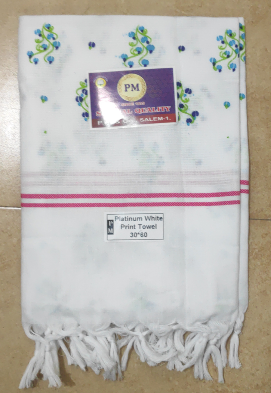 Platinum print white 100% Cotton Towel 30"*60"