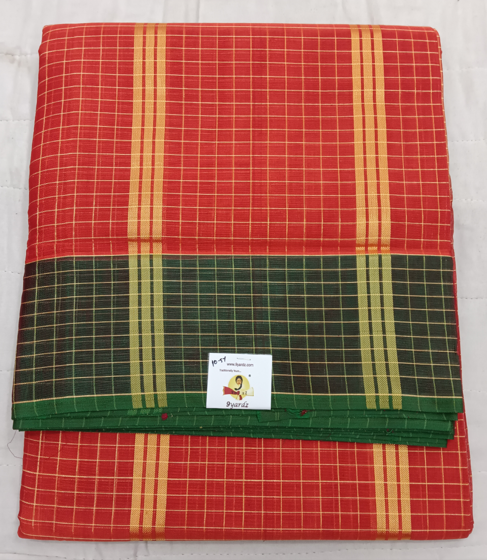 Devendra Small Zari checked  10.5 yards