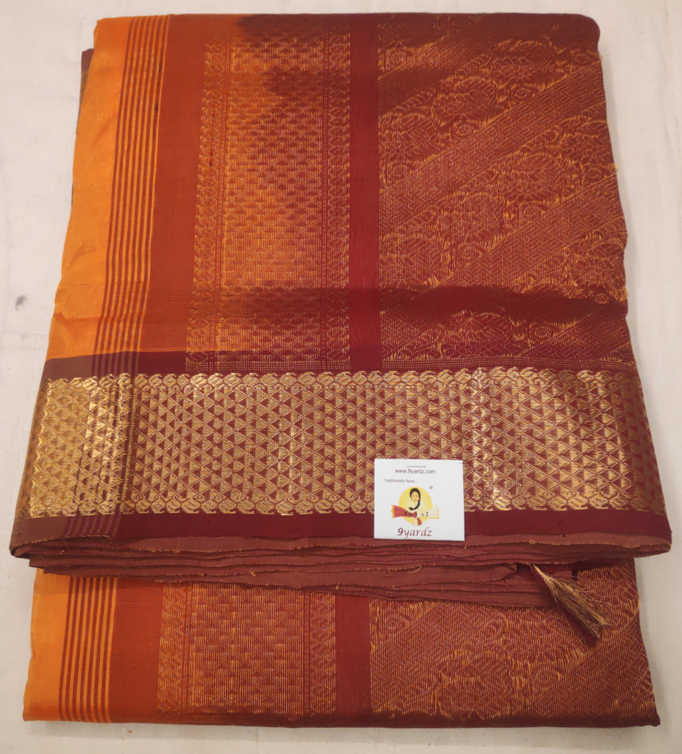 Pure silk cotton- Reverse Pallu- Semi Korvai