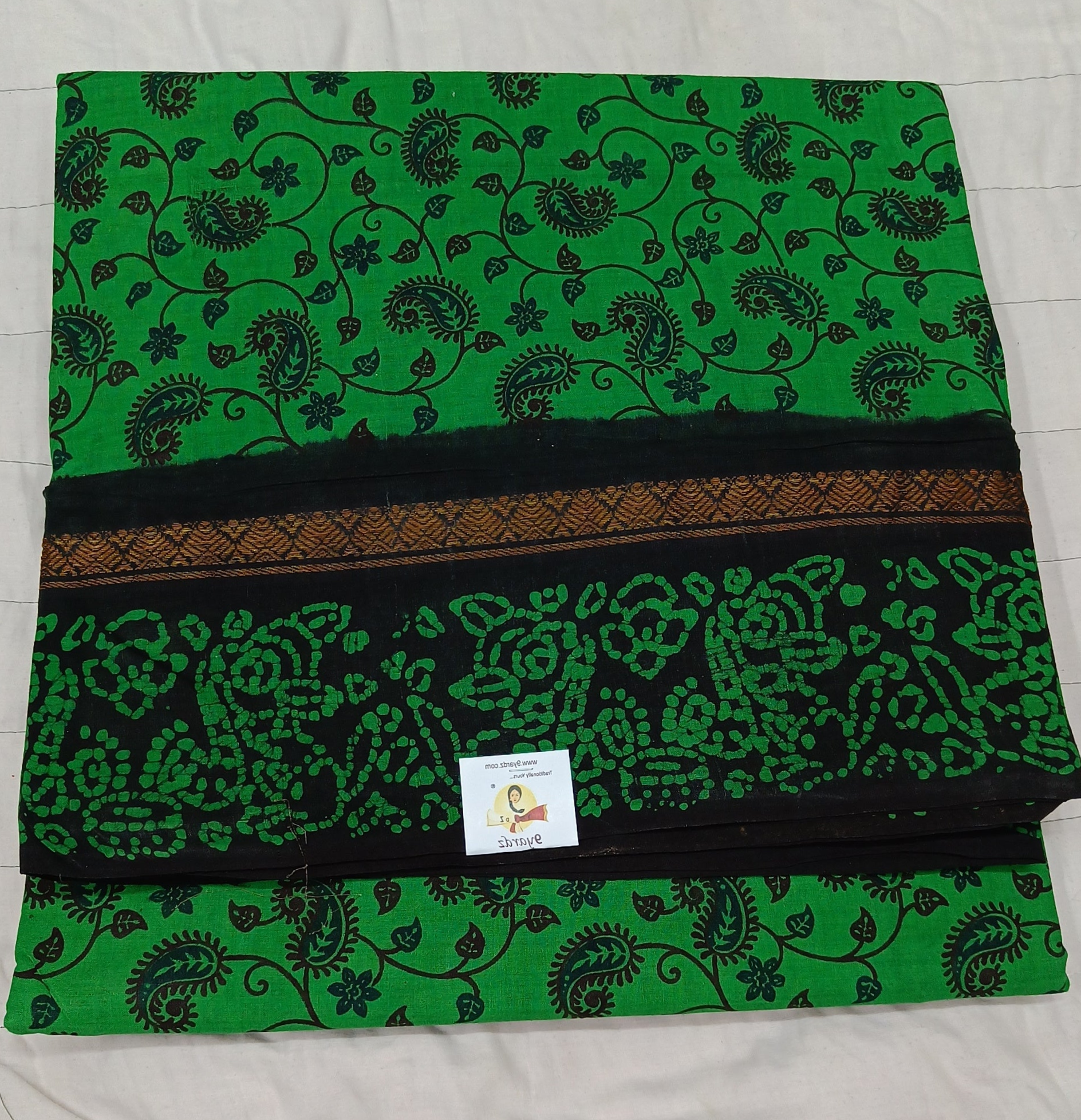 Kalamkari Printed Sungudi 10.5 yards